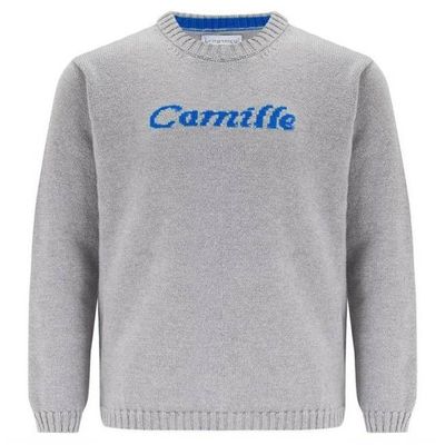 Camden Personalised Cashmere Baby Sweater - London Grey & Navy