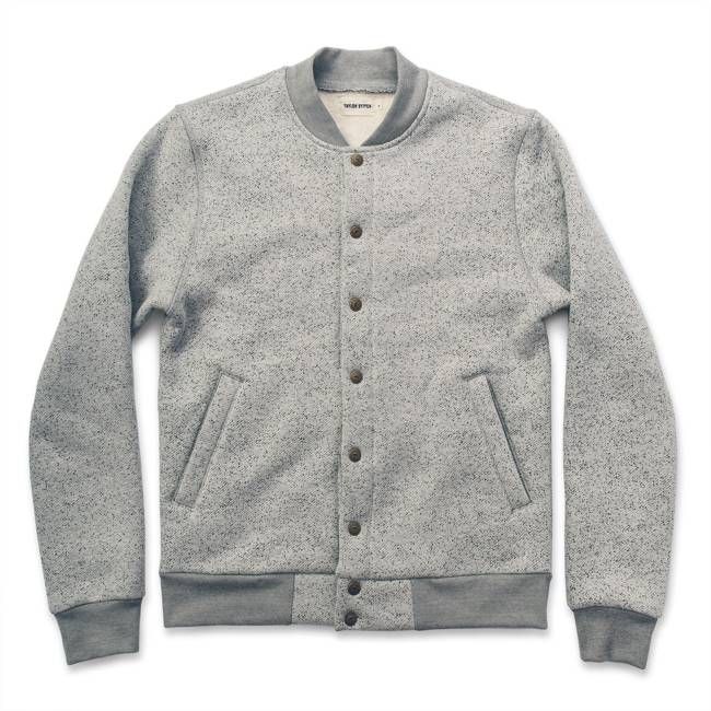 The Bomber in White Fleck Fleece