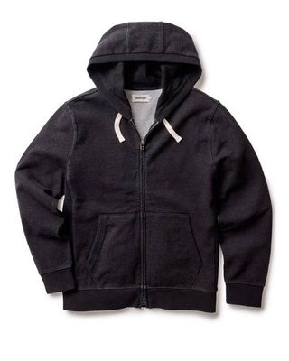 The Apres Zip Hoodie in Black Indigo Terry
