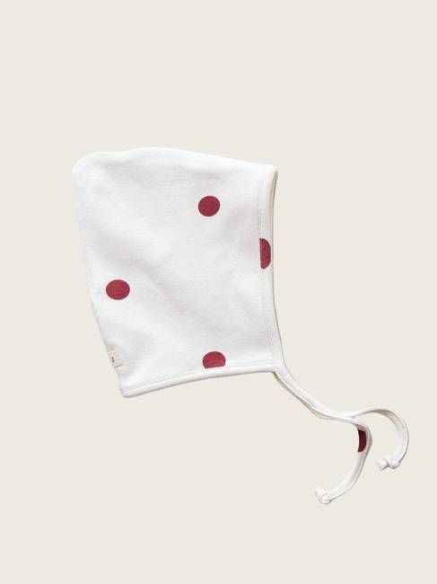 Burgundy Dots Pixie Bonnet