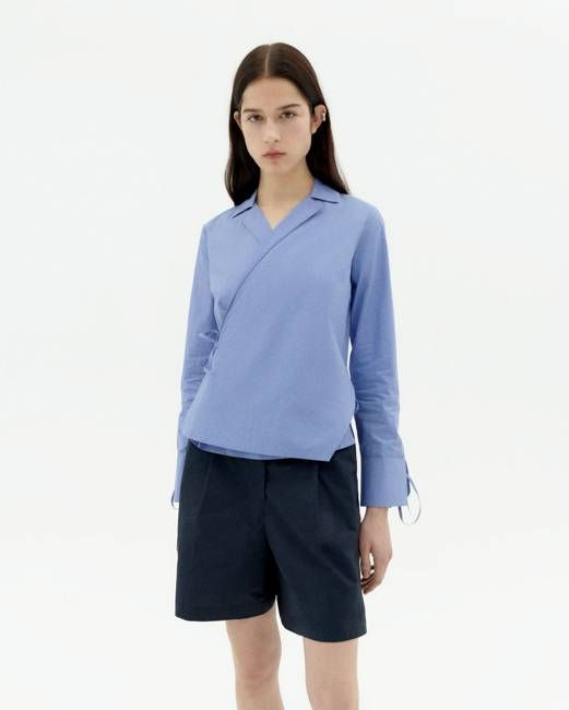 Blue crossed Lenie blouse