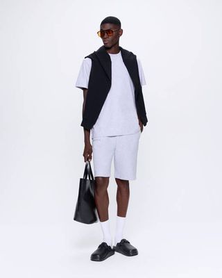 Mens 365 Midweight Long Shorts—grey marl