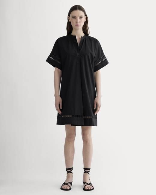 The Lace Trim Popover Dress | Black