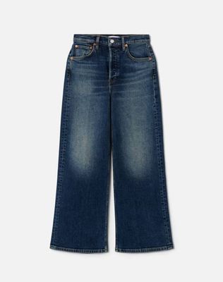 Surplus Comfort Stretch High Rise Wide Leg Crop - Smoke Water