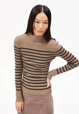 ALAANIA PLACED STRIPES| Zimtstaub-Kaffee