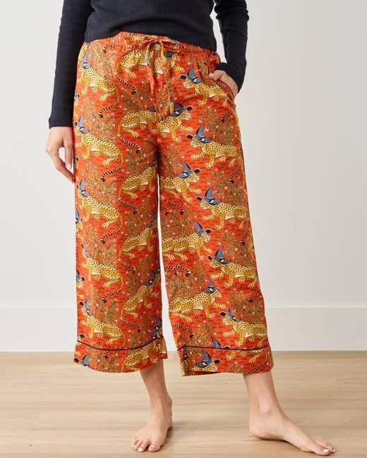 Witchy Bagheera - Cropped PJ Pants - Pumpkin Spice