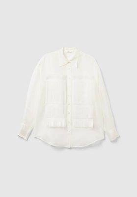 Pleated Silk Patch Shirt