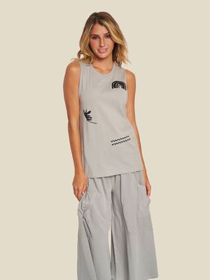 Organic Wide Leg Cropped Pant