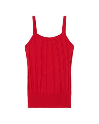 Red knitted Nadine strapped top