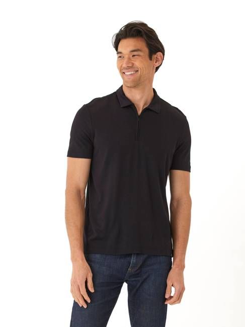 Erick Peached Pique ¼ Zip SS Polo