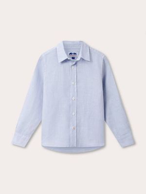 Kids Sky Blue Abaco Linen Shirt