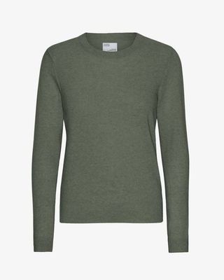 Women Light Merino Wool Crew - Dusty Olive