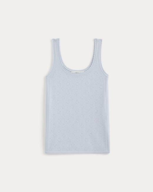 Lace-Trimmed Tank in Fine Linen | Skywriting