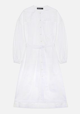COM.PACKED SHIRT DRESS WHITE