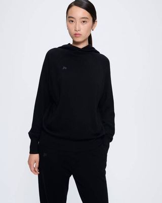 Archive Womens Recycled Cashmere Hoodie—black