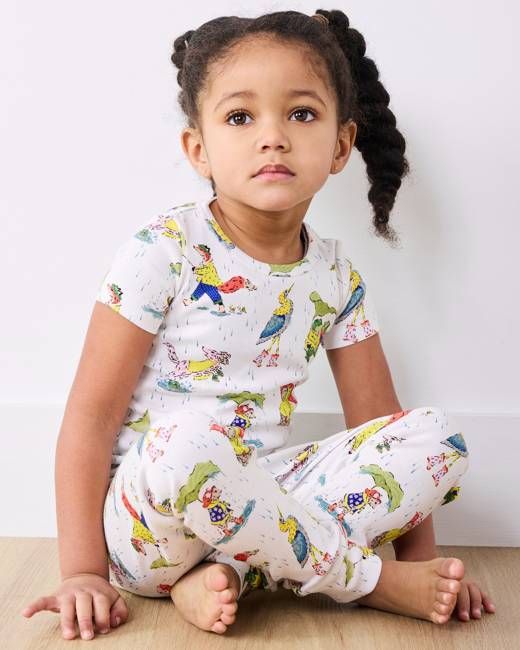 Spring Showers - Kids Short Sleeve PJ Set - Rain Cloud
