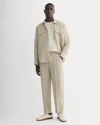 The Linen Pleated Trouser | Cornstalk Chambray