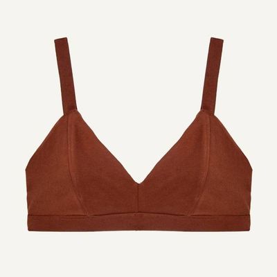 Organic Cotton Triangle Soft Bra in Cacao