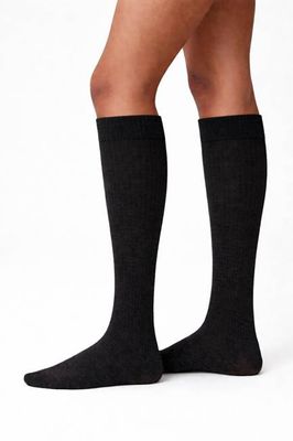 Diana Ribbed Wool Knee-Highs
