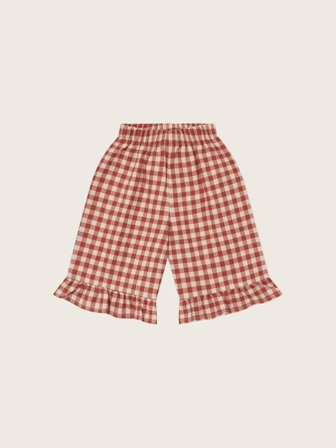 Paprika Gingham Frill Culottes