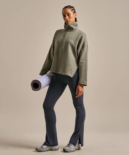 Funnel Neck Easy Zip Sweatshirt