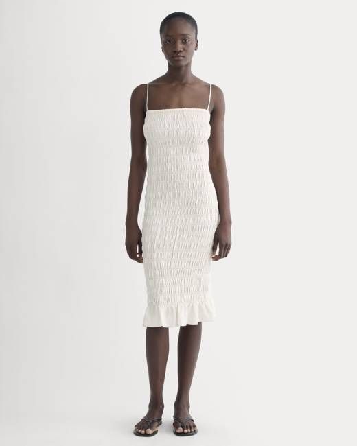 The Smocked Column Dress | Bone