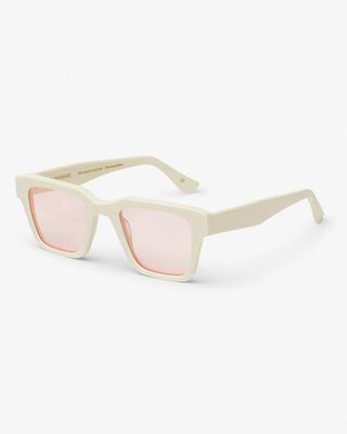 Sunglass 03 - Ivory White Solid - Light Pink