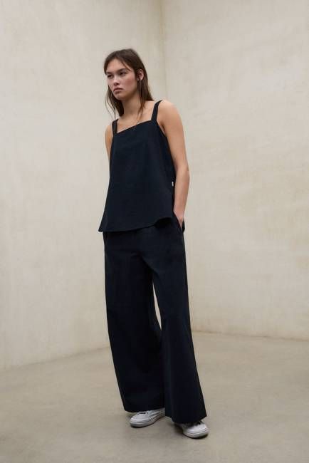 NAVY BLUE MOSS TROUSERS