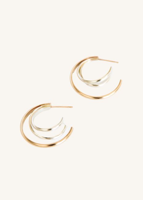 Two-Tone Trio Hoops