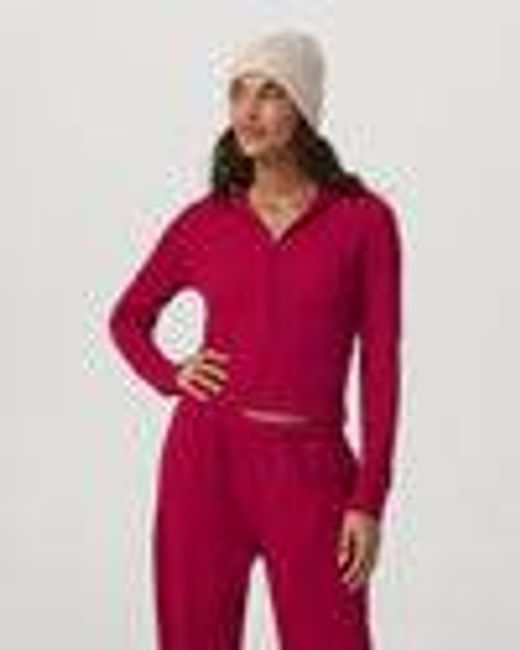 Waffle Full Zip Hoodie | Women's Strawberry Hoodie | Vuori