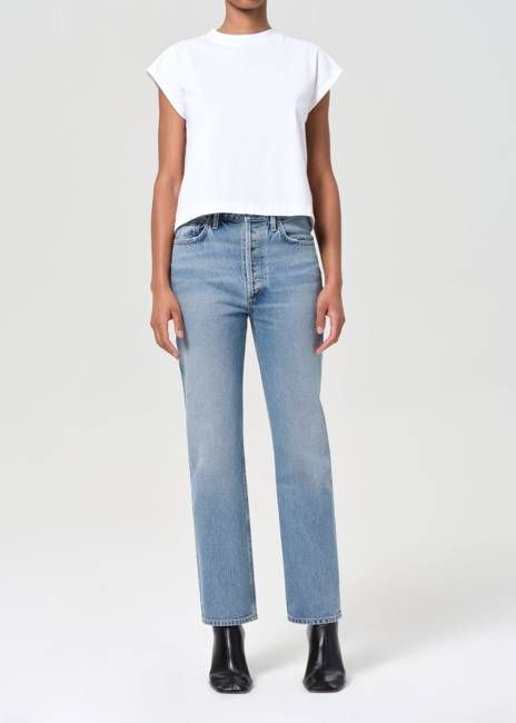 90's Pinch Waist High Rise Straight in Stage