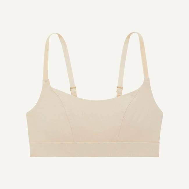 Organic Cotton Tank Bralette in Wheat