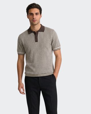 Vintage Geometric Knit Polo