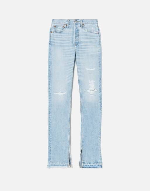 High Rise Skinny Boot - Mended Aquamarine