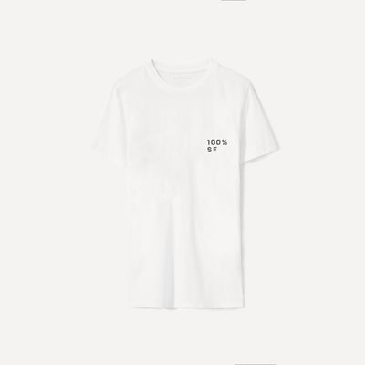 The 100% SF Cotton Box-Cut Tee | White / Black