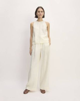 The Linen Way-High® Drape Pant  | Bone