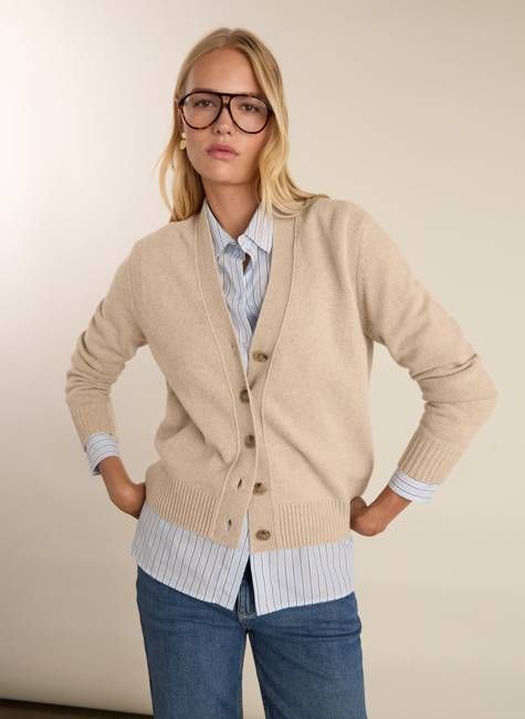 Ruth Wool with Cashmere Cardigan