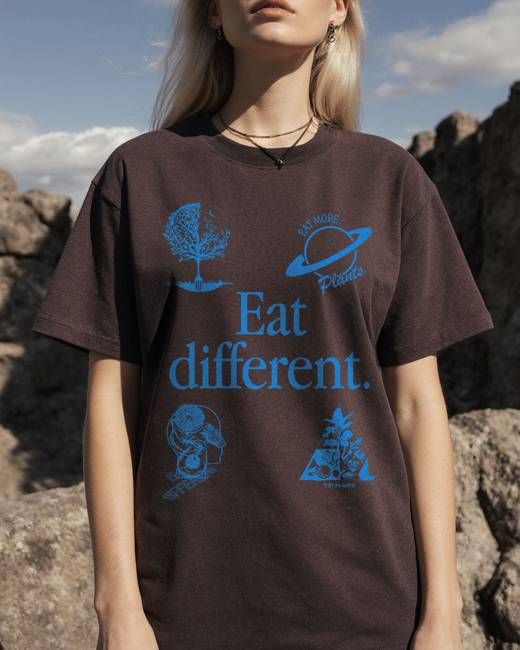 Eat Different II T-Shirt - Red Brown