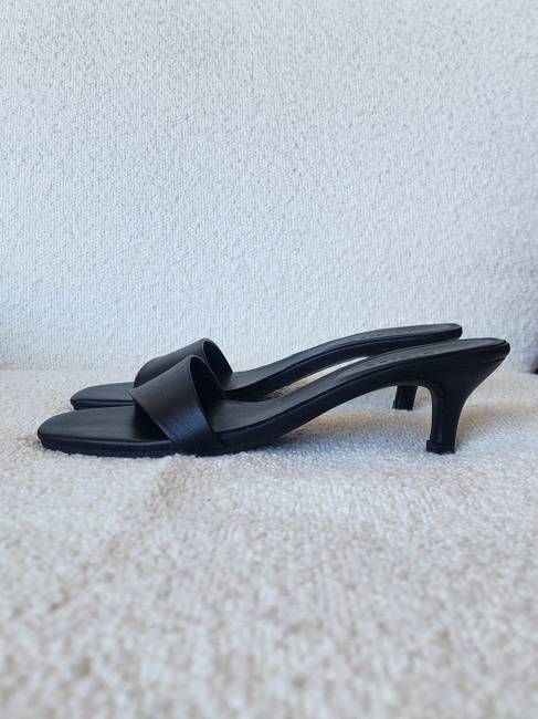 Asymmetric Leather Heel