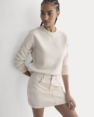 Denim Utility Mini Skirt | Calico Ecru