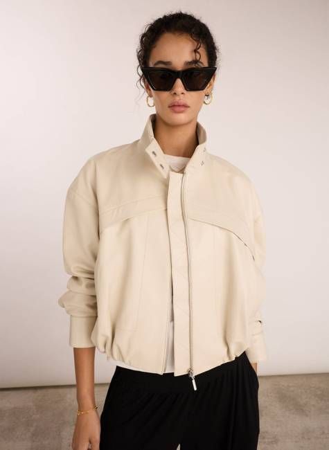 Alara Soft Leather Bomber Jacket