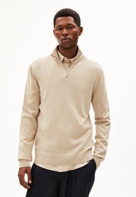FAABES HALF ZIP KNIT SWEATER | sandstone