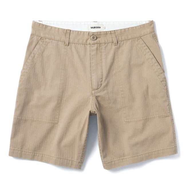 The Trail Short in Khaki Herringbone