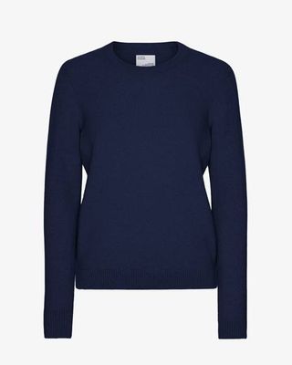 Women Classic Merino Wool Crew - Marine Blue
