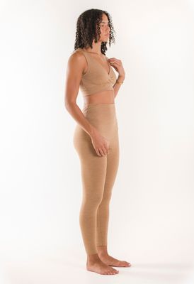 Maternity wool leggings - Brown Melange