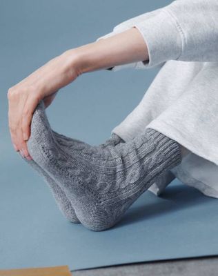 The BORDER CABLE Socks - Storm Grey