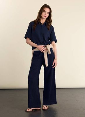 Melrose Double Cheesecloth Wide Leg Trousers