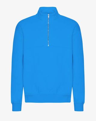 Organic Quarter Zip - Pacific Blue