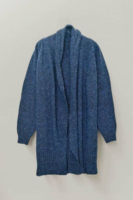 The Kent Donegal Merino Wool Cardigan in Ink