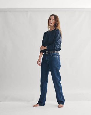 The Structured Slub / The Long Sleeve - Navy